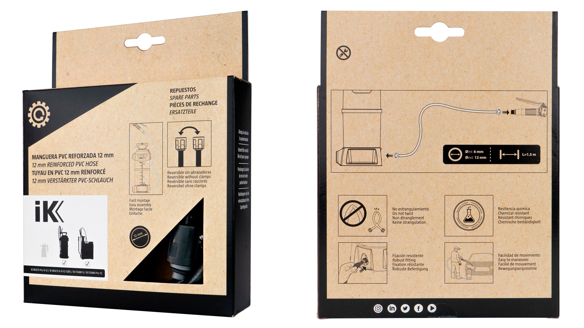 Tuyau de 1,5m en PVC renforcé - IK