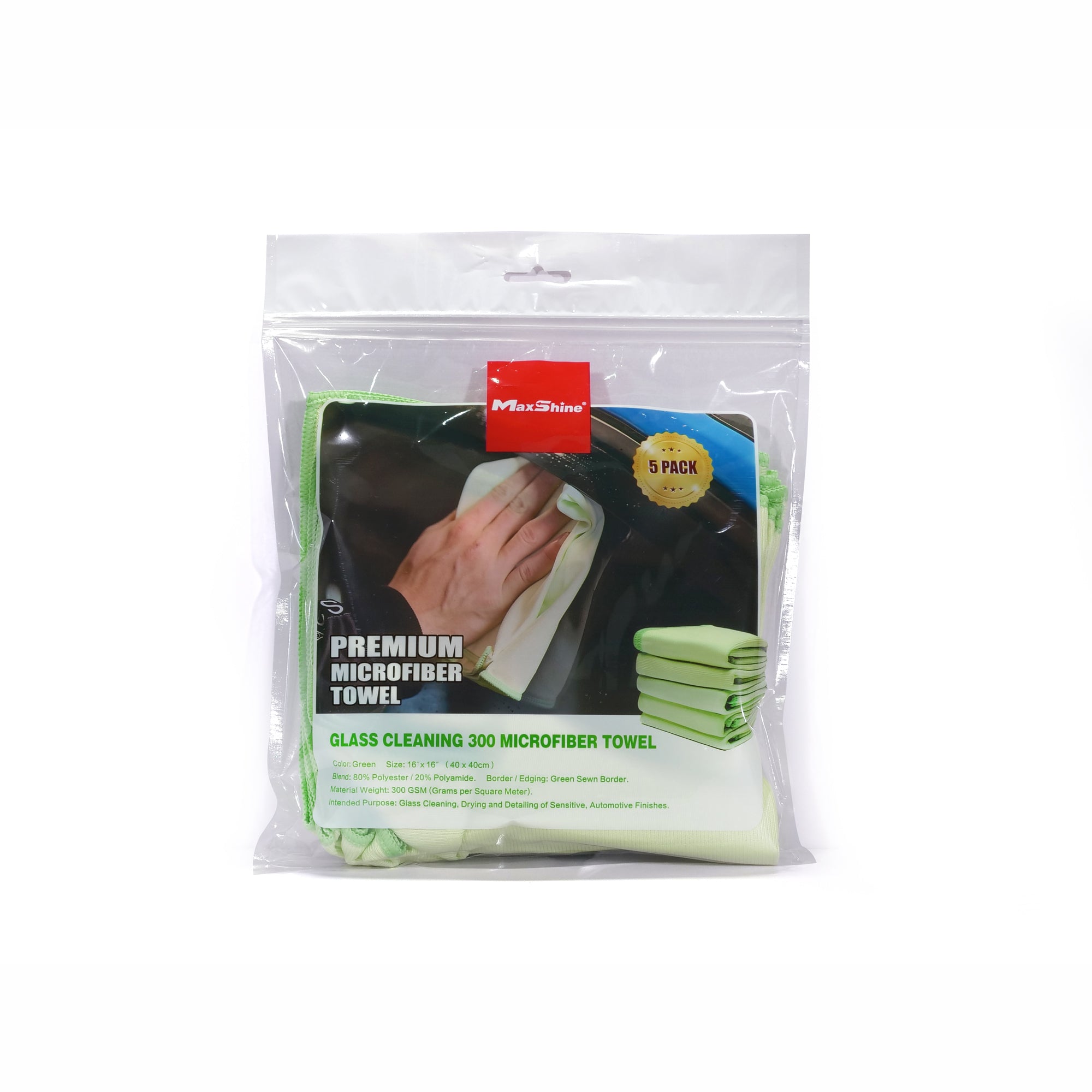 Glass Cleaning Towel (16"x16") LOT DE 5 - MAXSHINE
