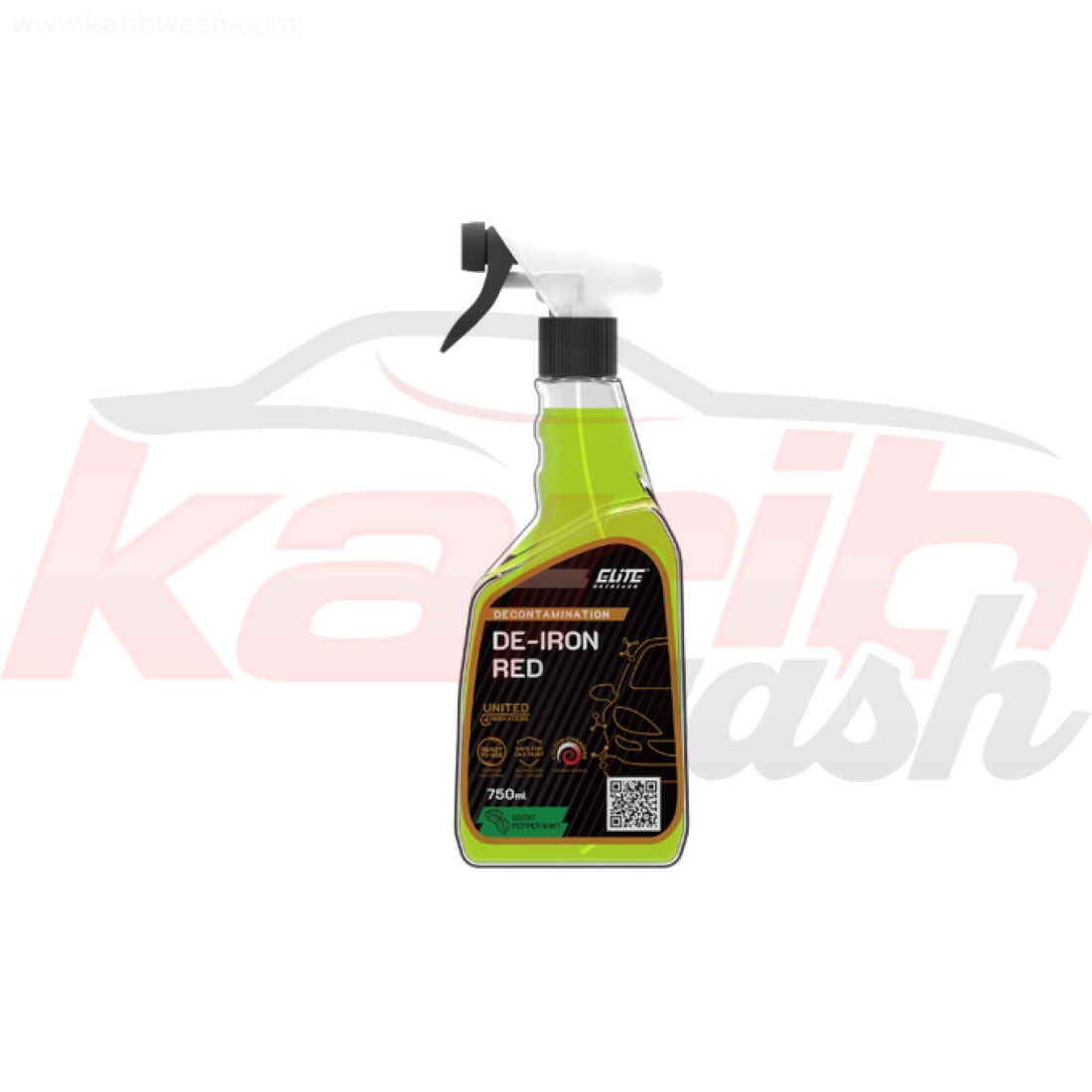 DE-IRON Red - Décapant pour impuretés métalliques et rouille volatile - 750ML - ELITE DETAILER - KARIBWASH