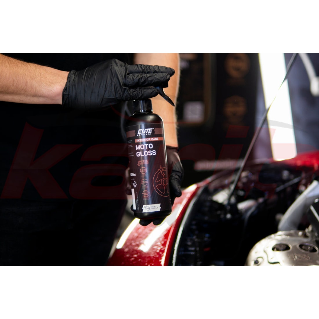 Moto Gloss - Dressing pour le compartiment moteur - 500ML - ELITE DETAILER - KARIBWASH