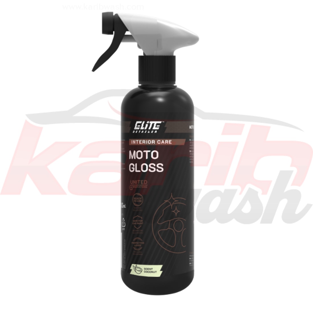 Moto Gloss - Dressing pour le compartiment moteur - 500ML - ELITE DETAILER - KARIBWASH